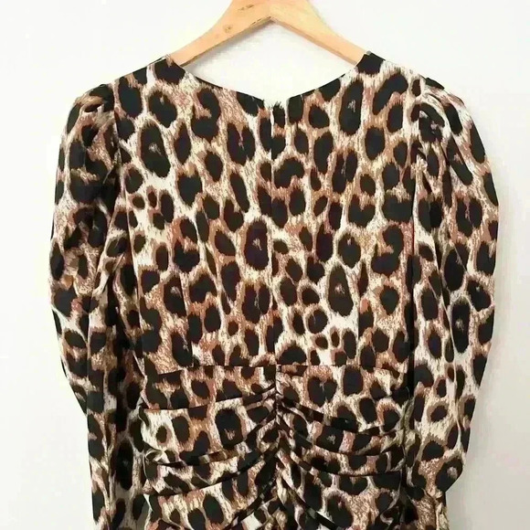 GRACIA Womens Leopard Animal Print Designer Dress MEDIUM Classic Classy Business - Picture 7 of 10